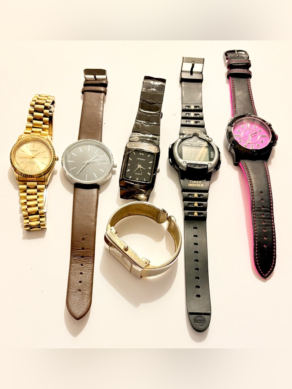 Lot of 6 Timex Black Digital Indiglo Watch with Gray Strap For Women’s & Men’s